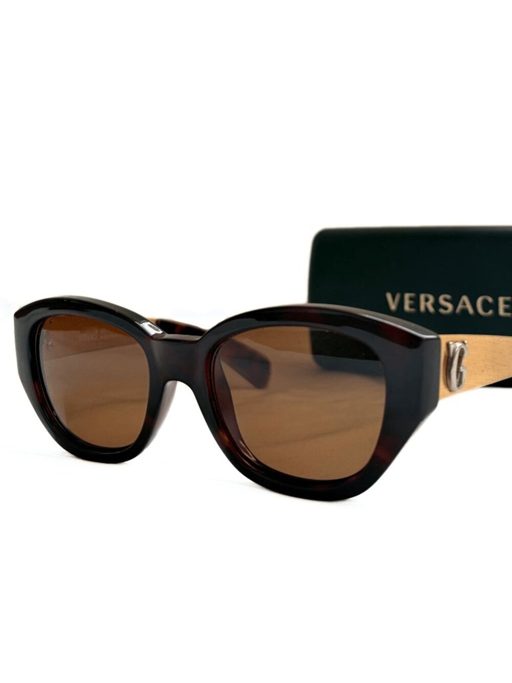 Gianni Versace 1996 Womens Vintage Gold Brown Sunglasses MOD 462 COL 900